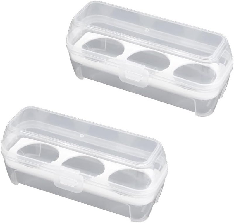 SquEqu 2 Pack Camping Egg Carrier 3 Grids Storage Container Portable Shockproof Eggs Protective Case Box Organizer Tray for Hiking Trekking Camper Outdoor Trip Picnic Kitchen Refrigerator - Image 1
